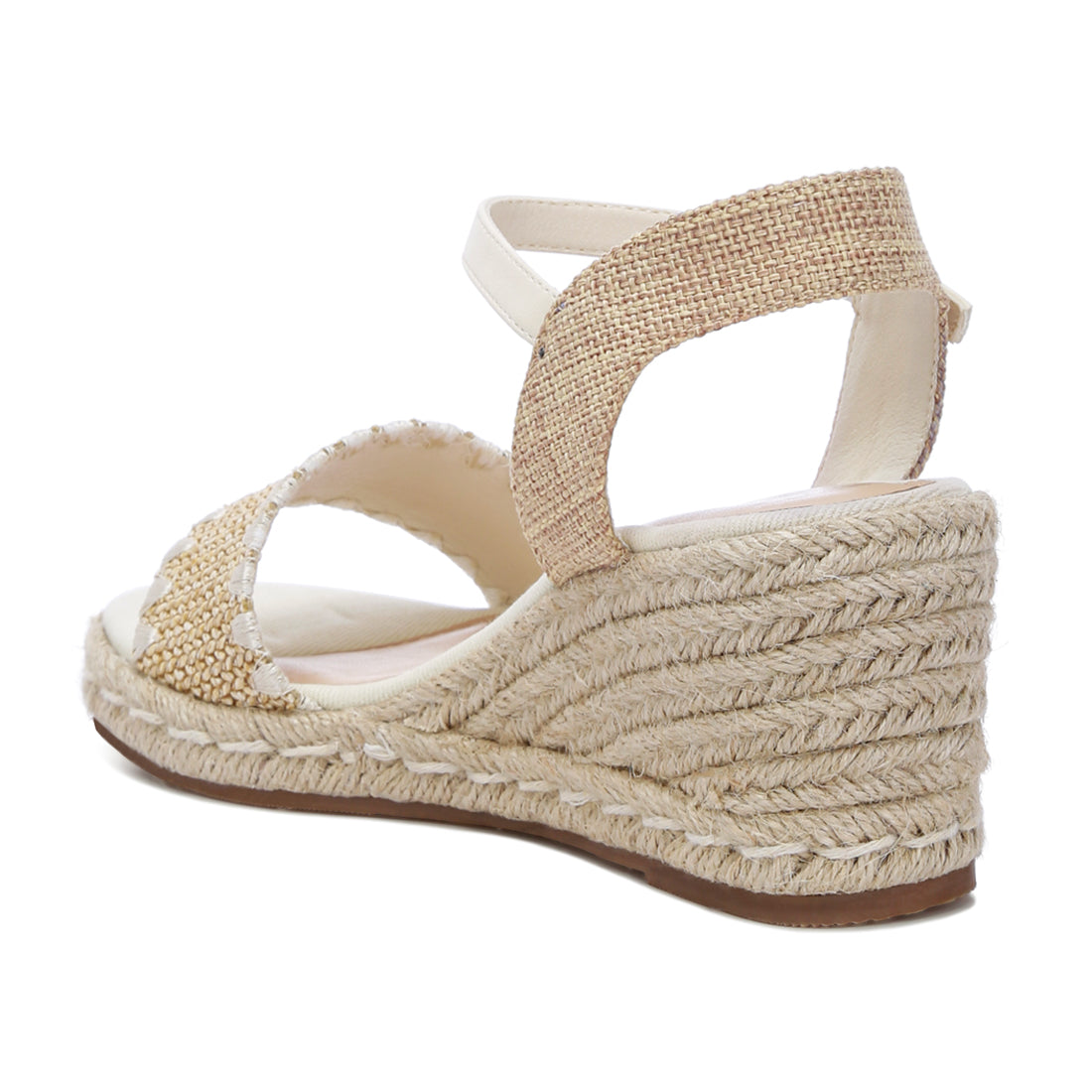 raffia wedge heel espadrilles#color_beige