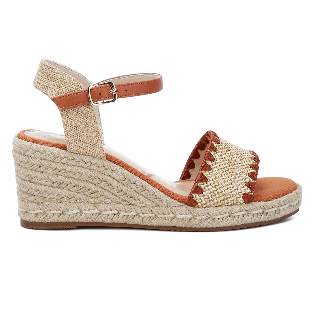 raffia wedge heel espadrilles#color_tan