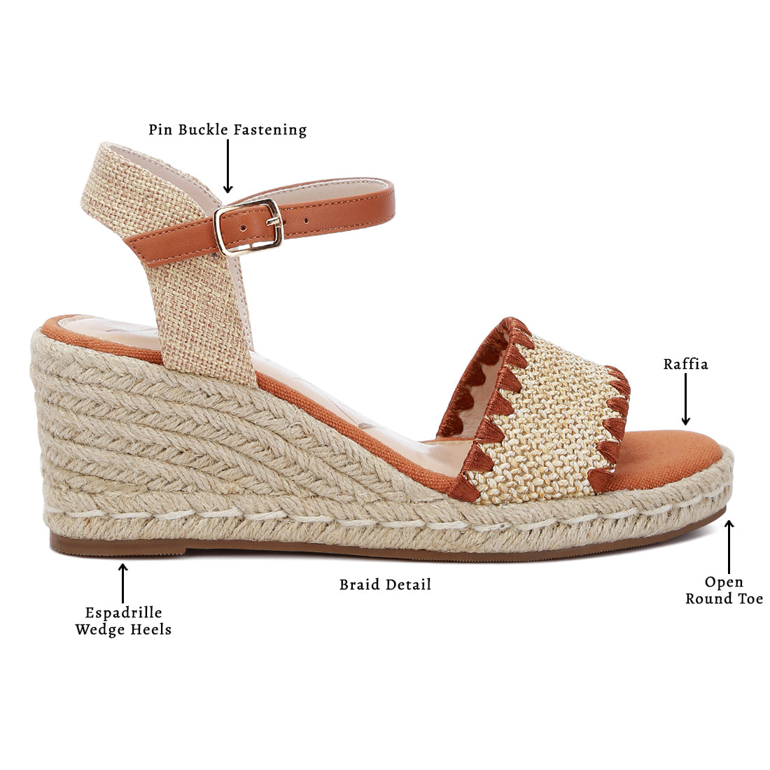 raffia wedge heel espadrilles#color_tan