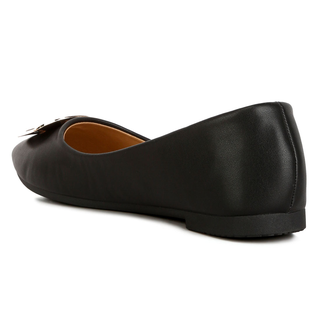 brooch detail ballet flats#color_black
