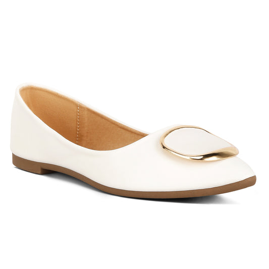 brooch detail ballet flats#color_white