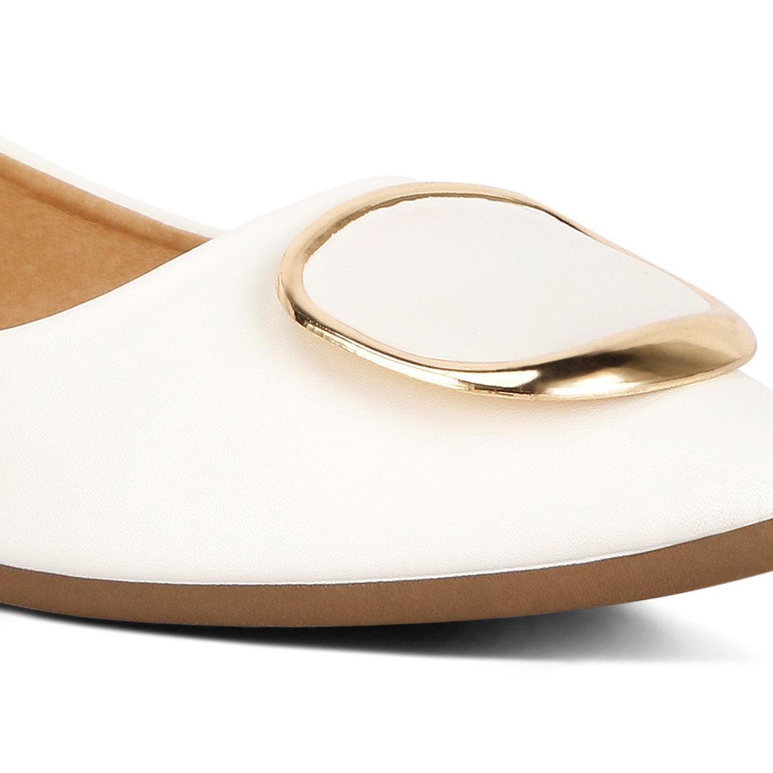 brooch detail ballet flats#color_white