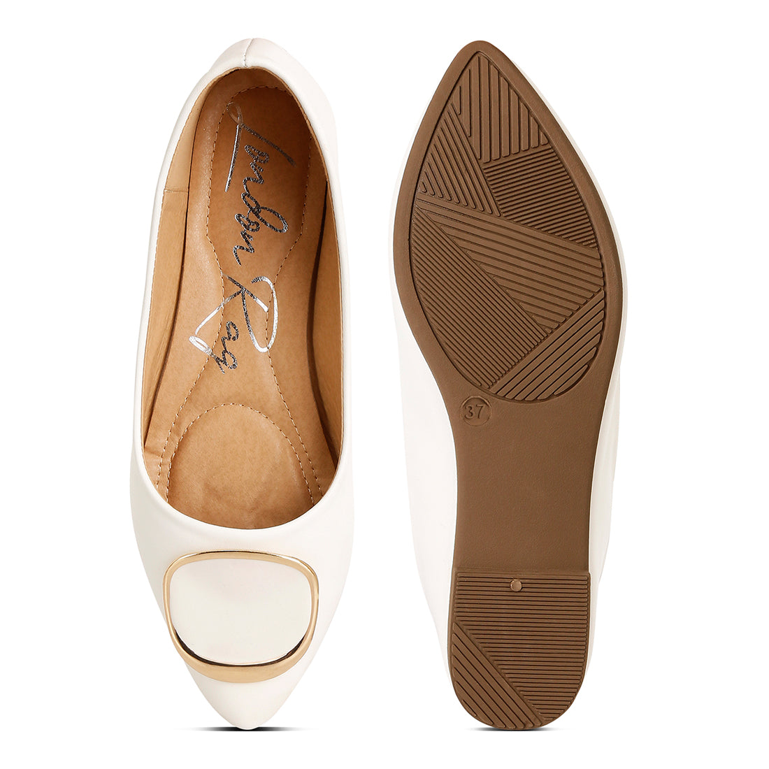 brooch detail ballet flats#color_white