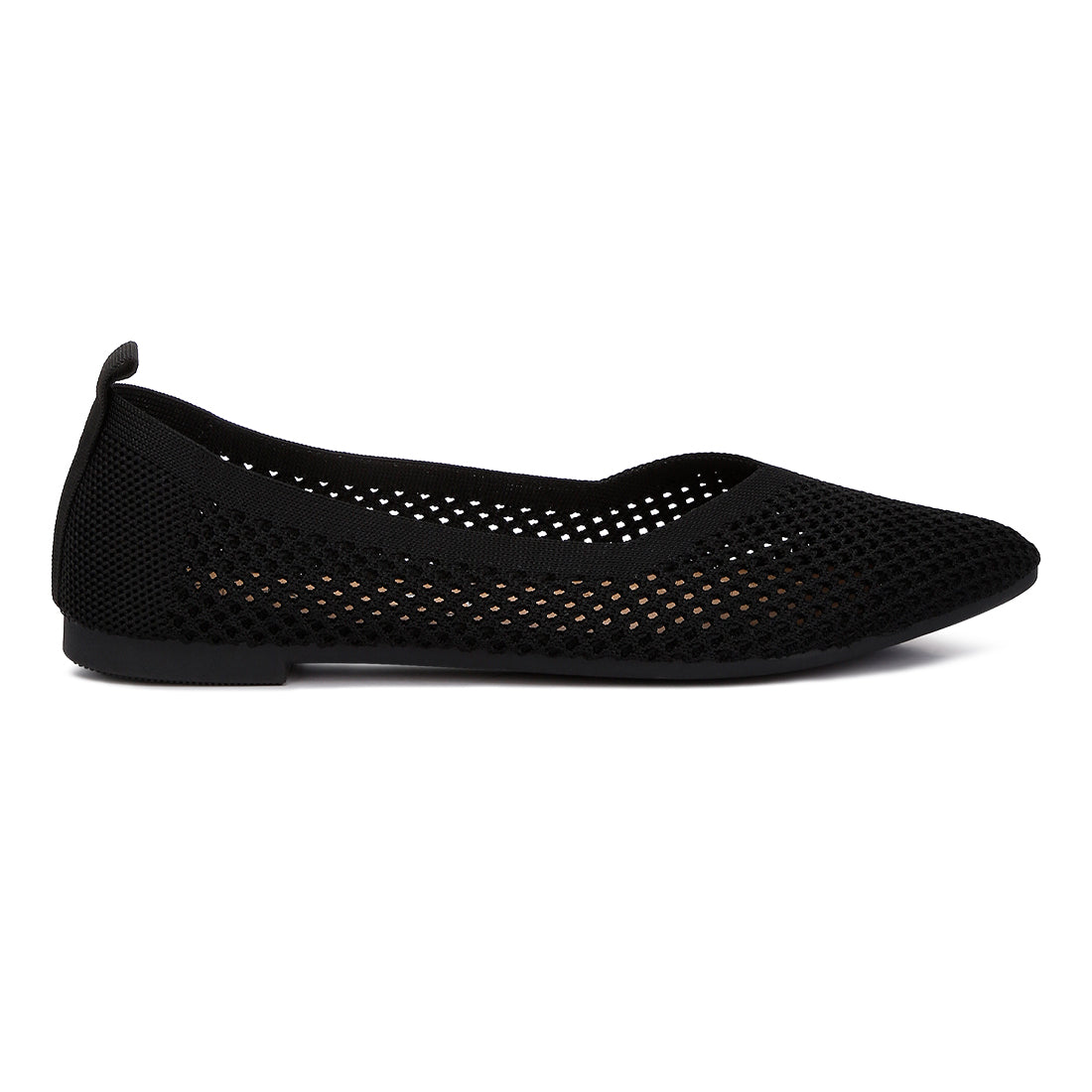 fly knit slip-on ballerinas#color_black