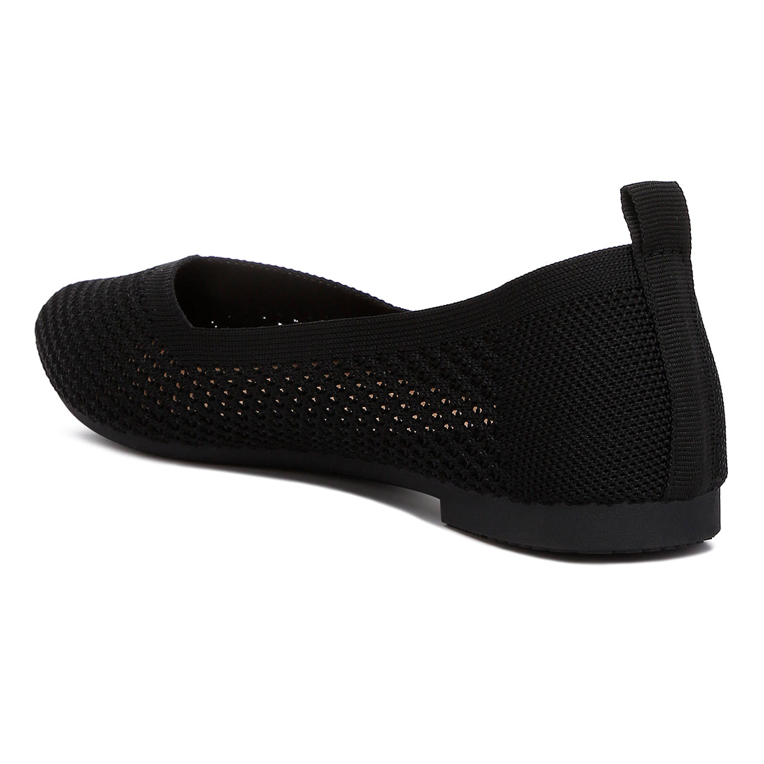 fly knit slip-on ballerinas#color_black