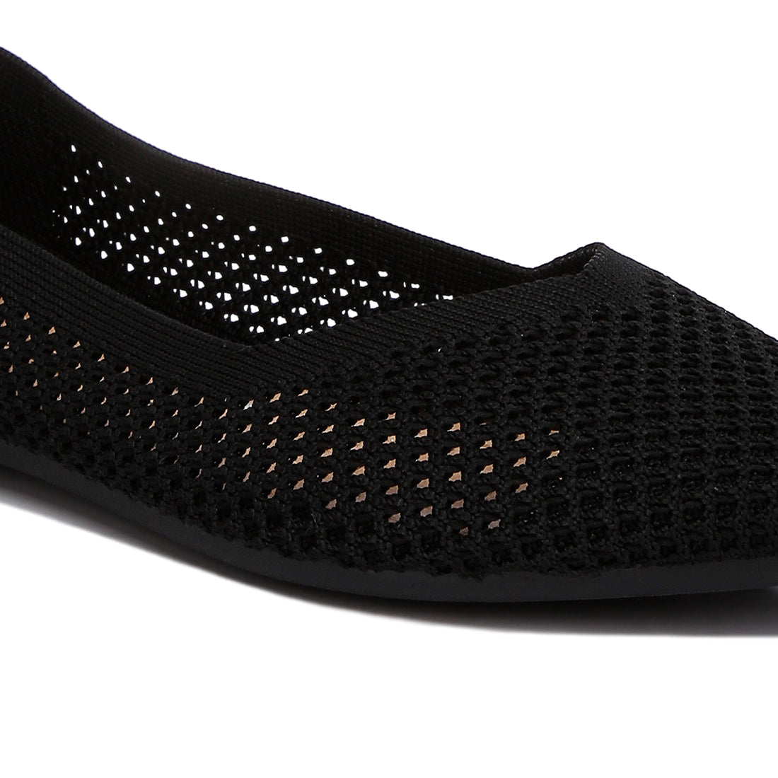 fly knit slip-on ballerinas#color_black