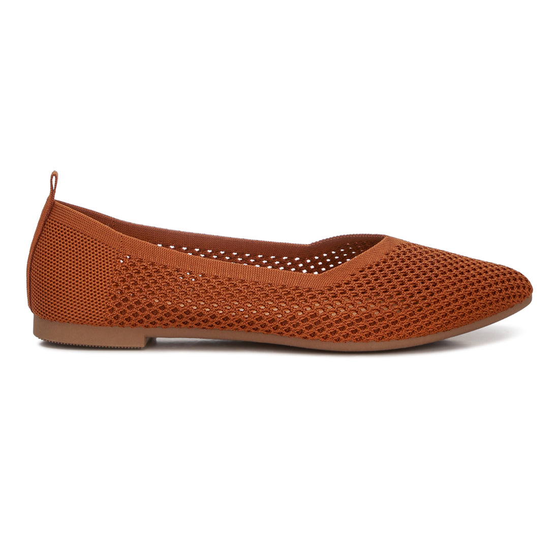 fly knit slip-on ballerinas#color_tan