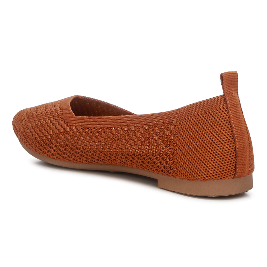 fly knit slip-on ballerinas#color_tan