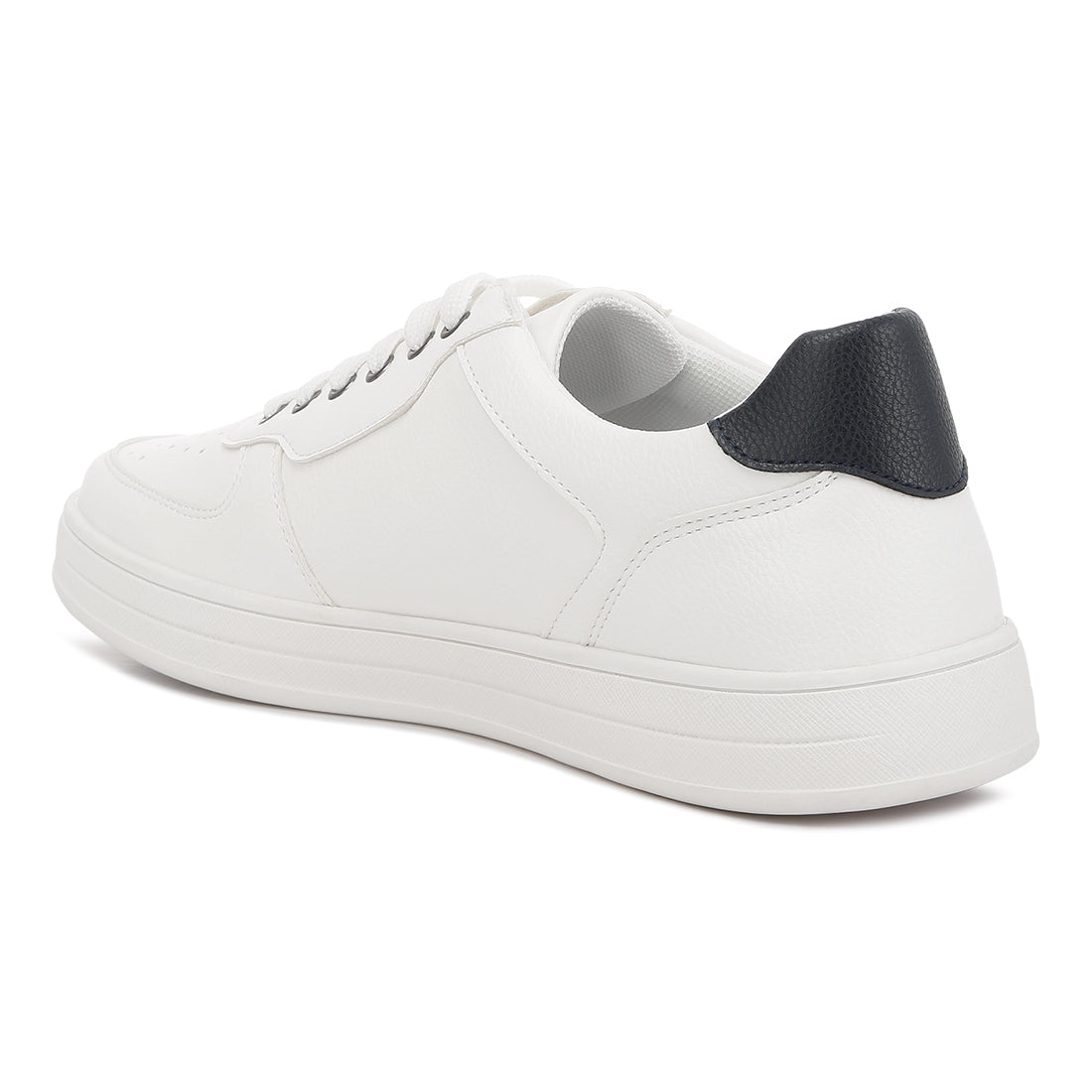 casual perforated detail sneakers#color_white