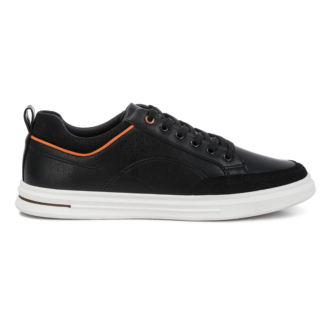 micro suede panel casual sneakers#color_black