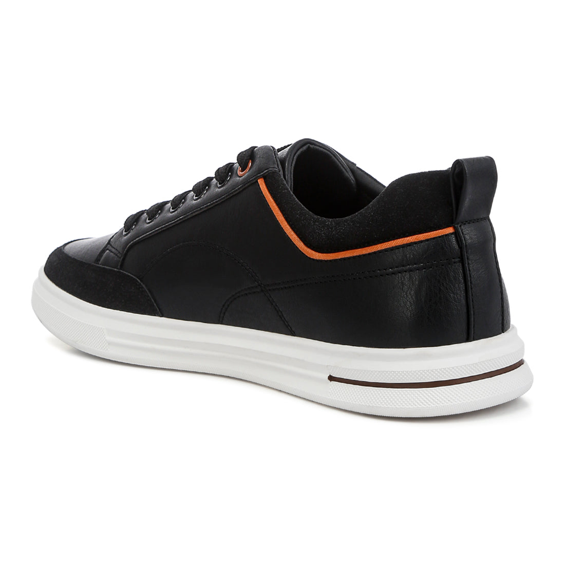 micro suede panel casual sneakers#color_black