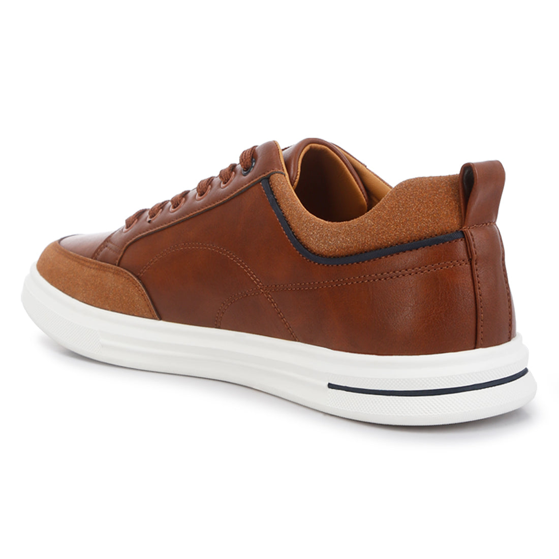 micro suede panel casual sneakers#color_tan