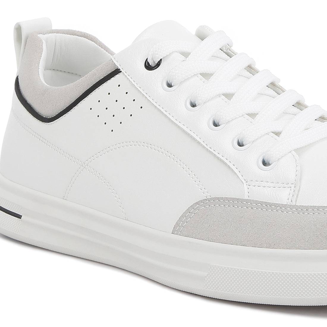 micro suede panel casual sneakers#color_white