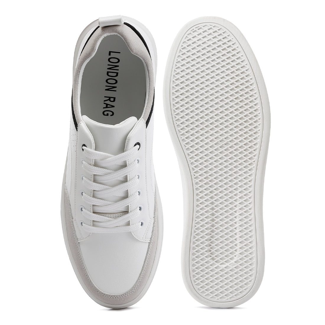 micro suede panel casual sneakers#color_white