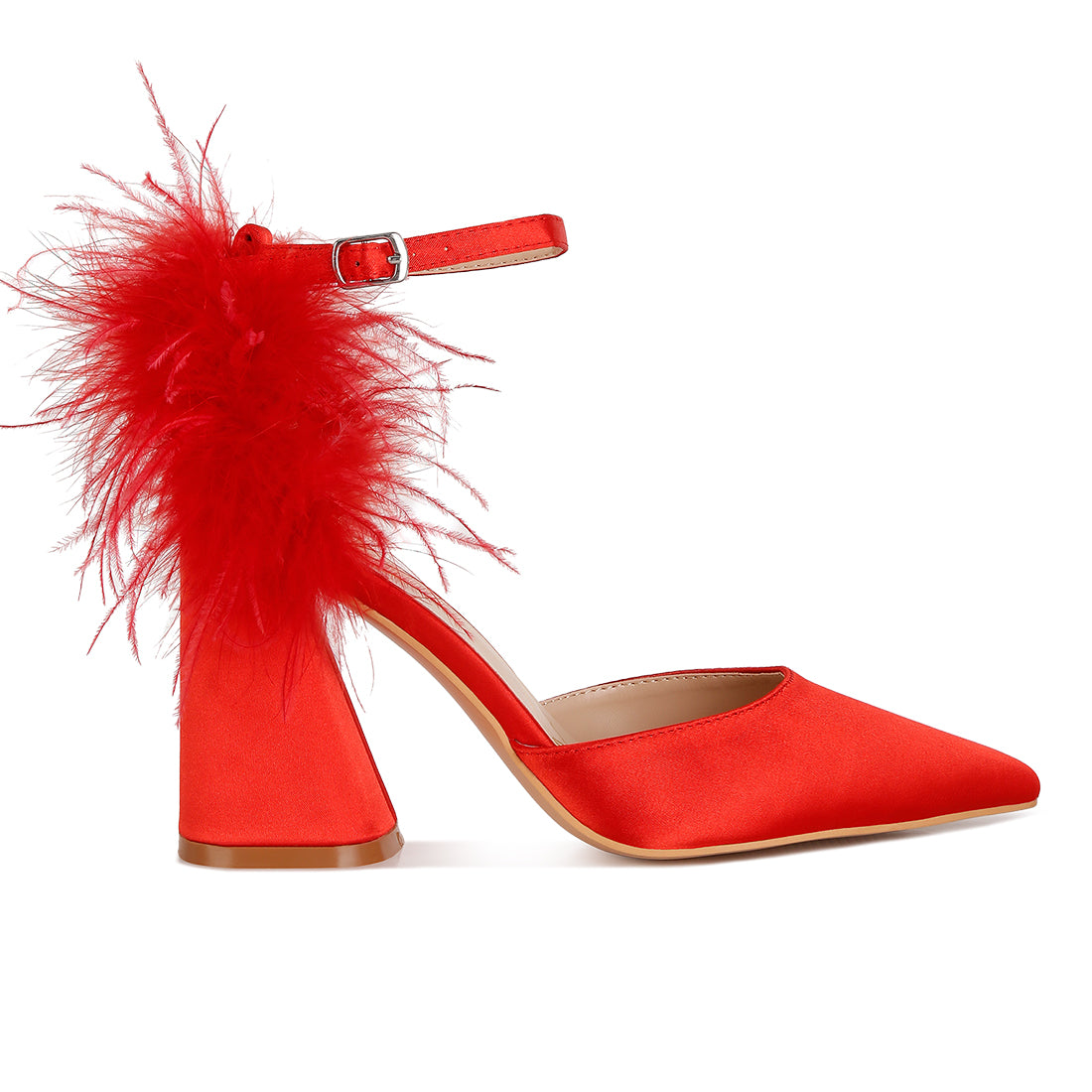 fur detail block heel sandals#color_red