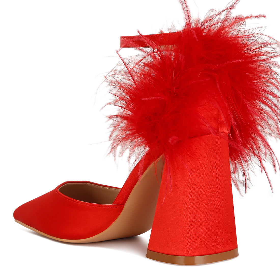 fur detail block heel sandals#color_red