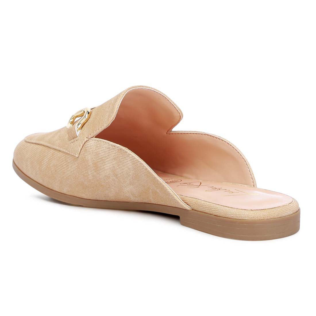 horsebit embellishment slip on mules#color_beige