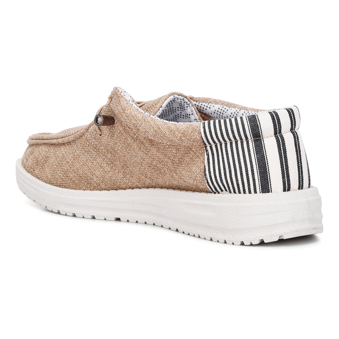 drawstring lace flatform heel shoes#color_beige