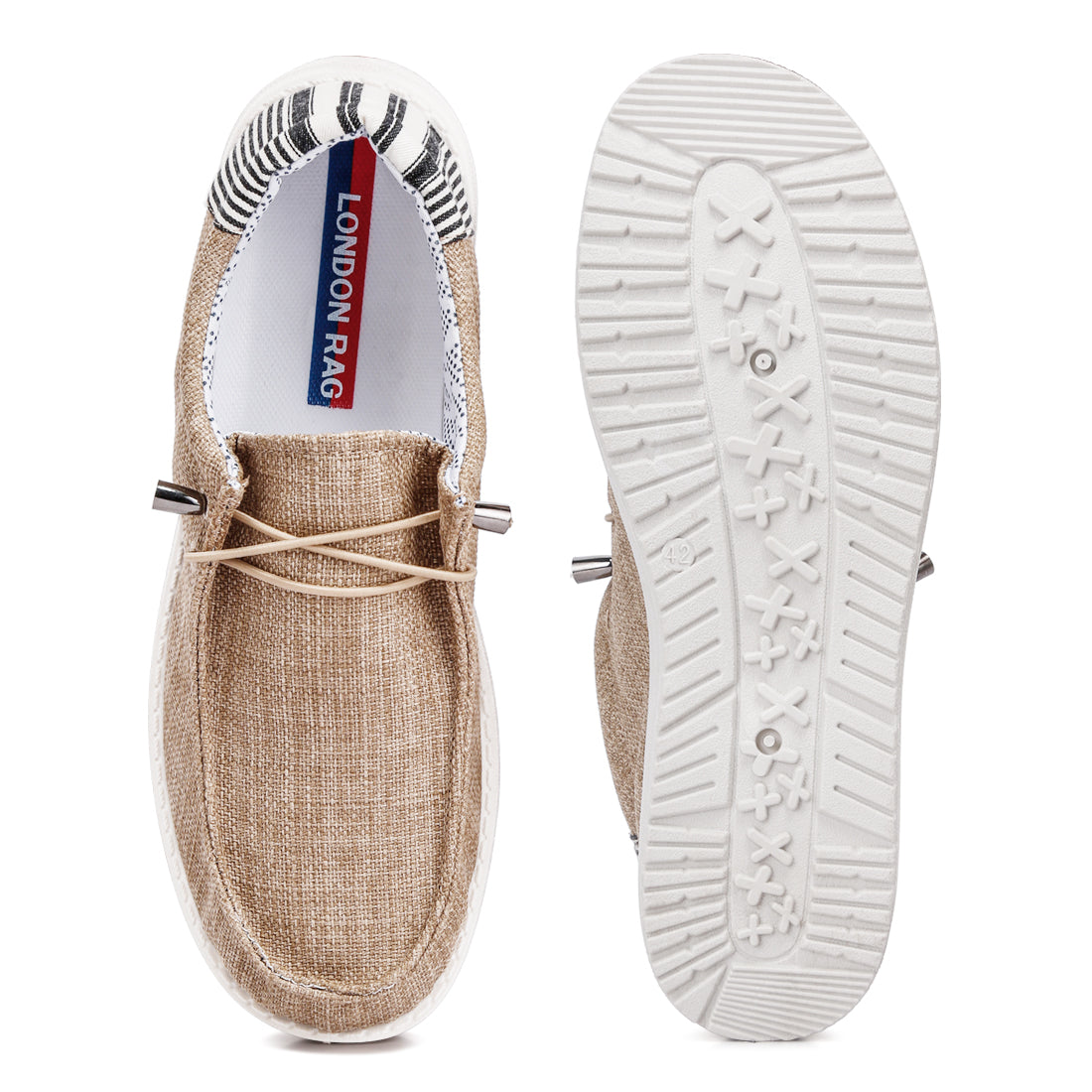 drawstring lace flatform heel shoes#color_beige