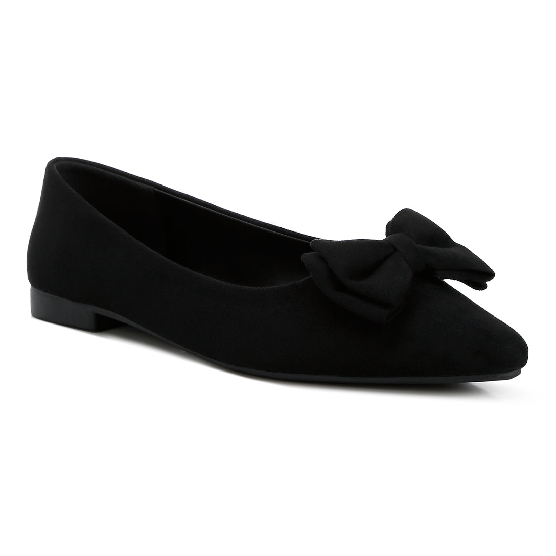 Micro Suede Bow Ballerinas