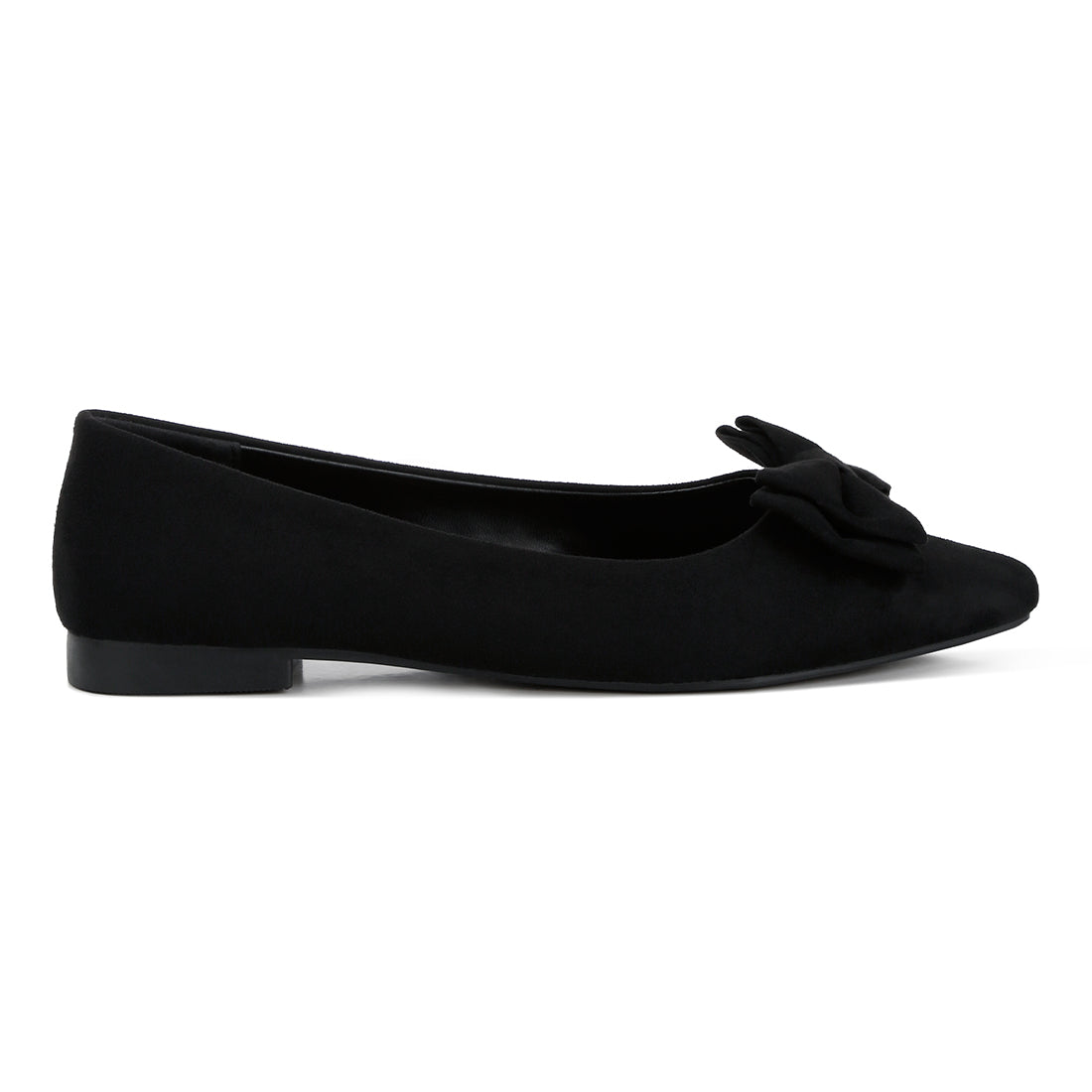 Micro Suede Bow Ballerinas