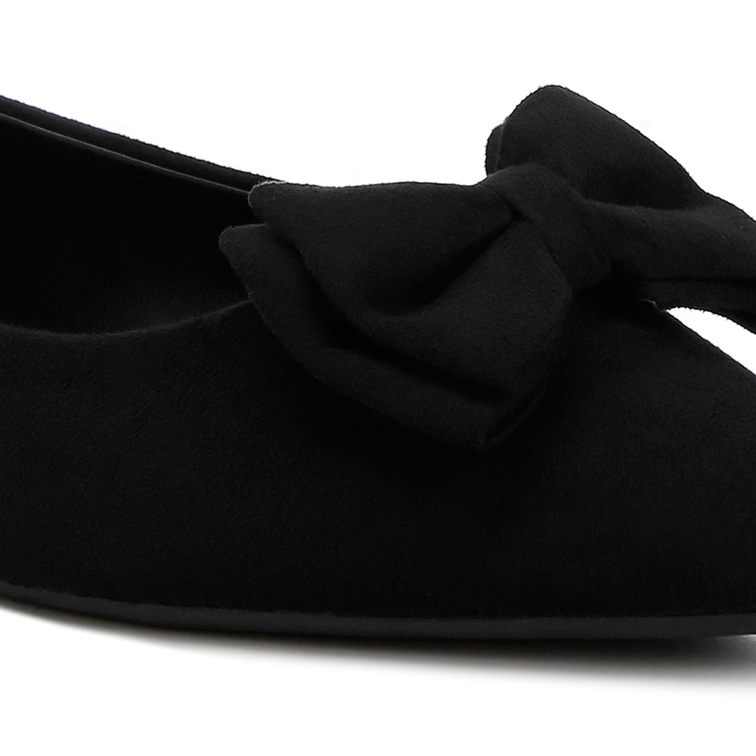 Micro Suede Bow Ballerinas