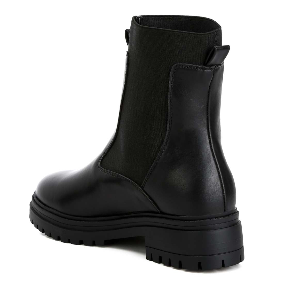 Faux Leather Chunky Chelsea Boots