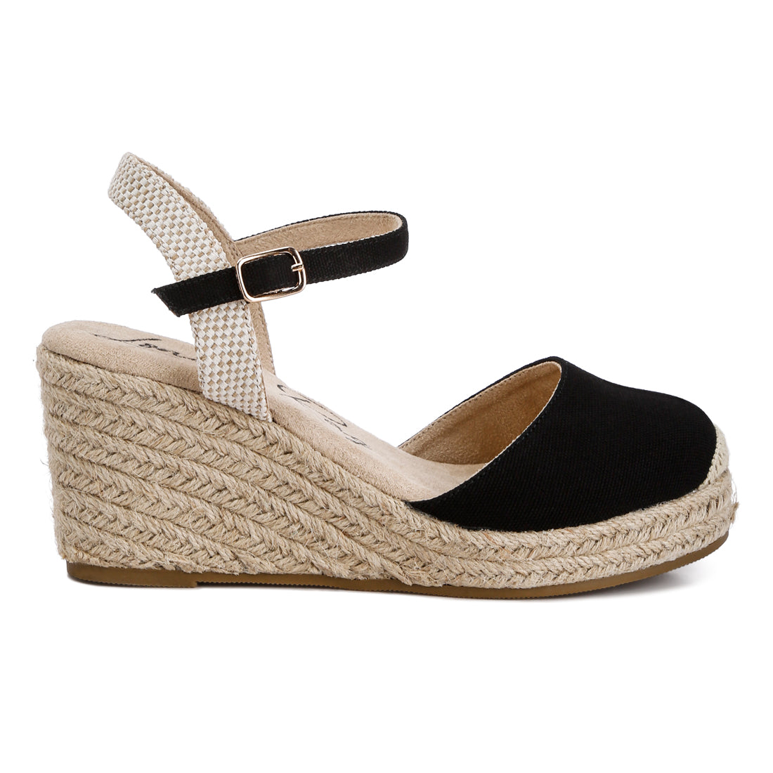 wedge espadrille sandals#color_black