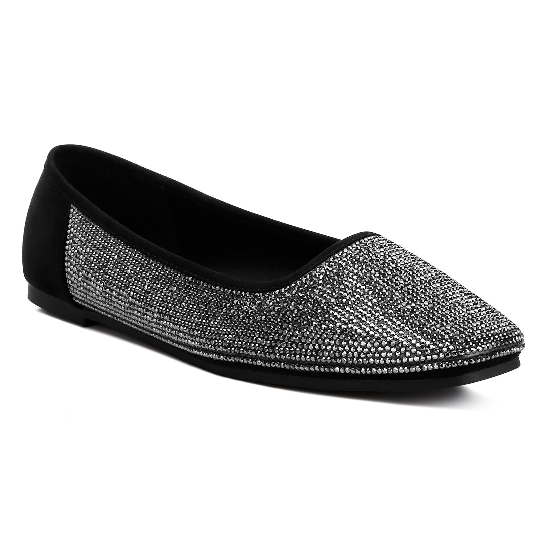 shimmering rhinestone ballerinas#color_black