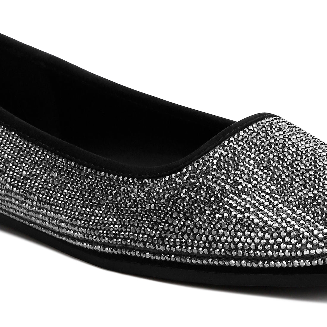 shimmering rhinestone ballerinas#color_black