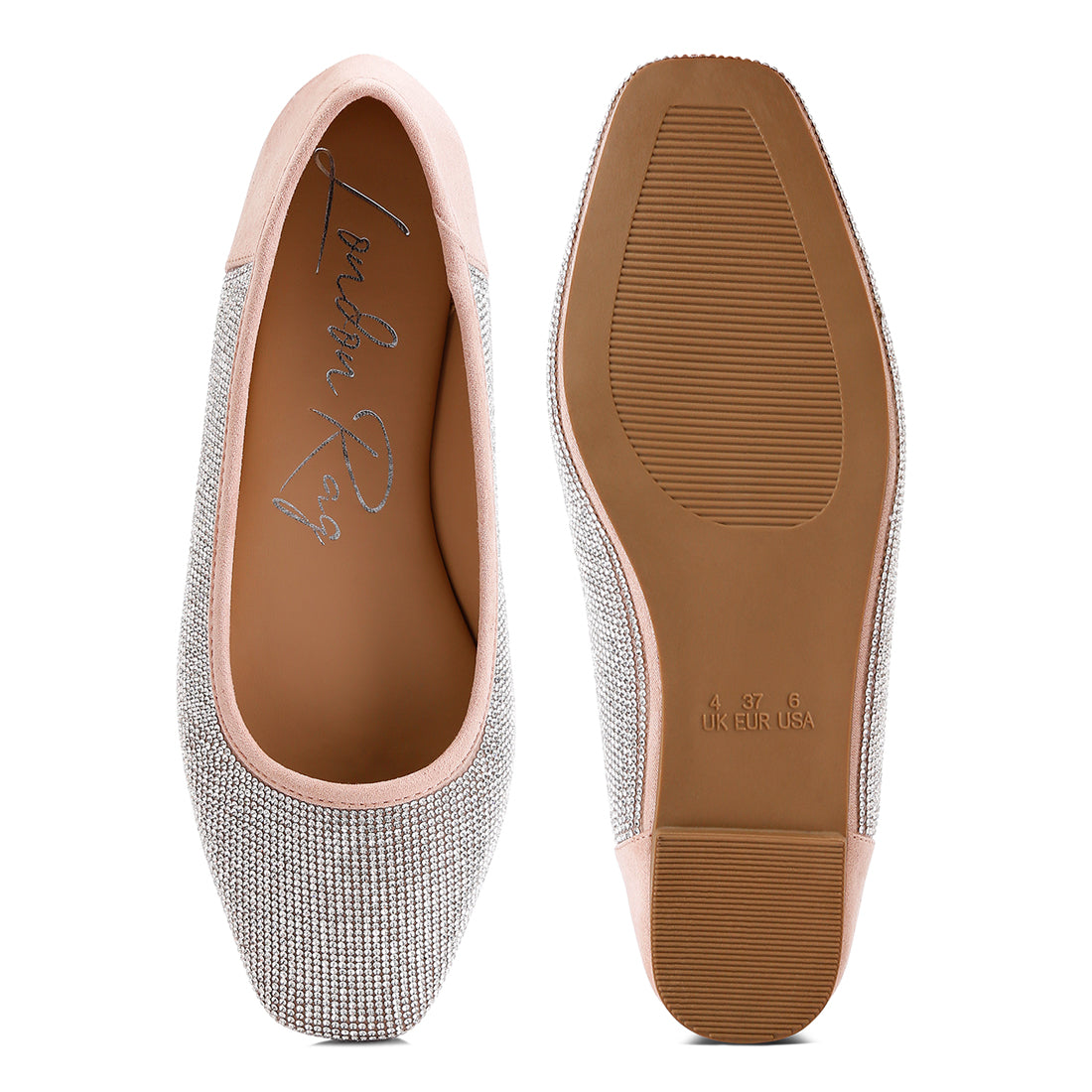 shimmering rhinestone ballerinas#color_pink