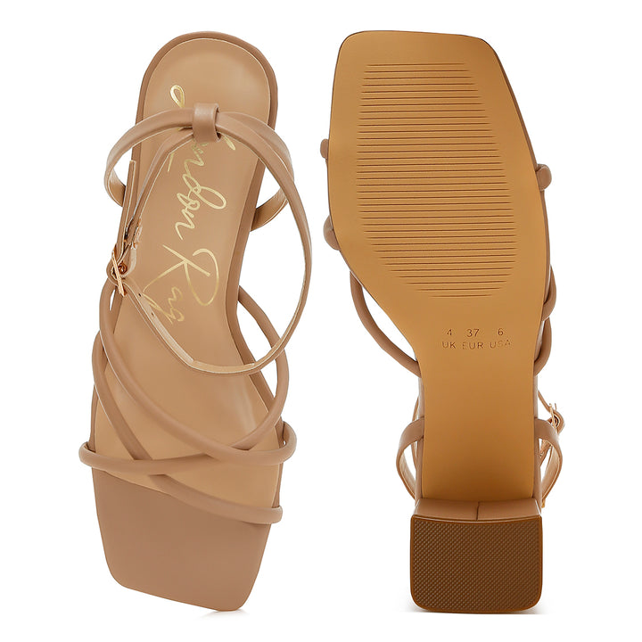 low block heel strappy sandals#color_camel