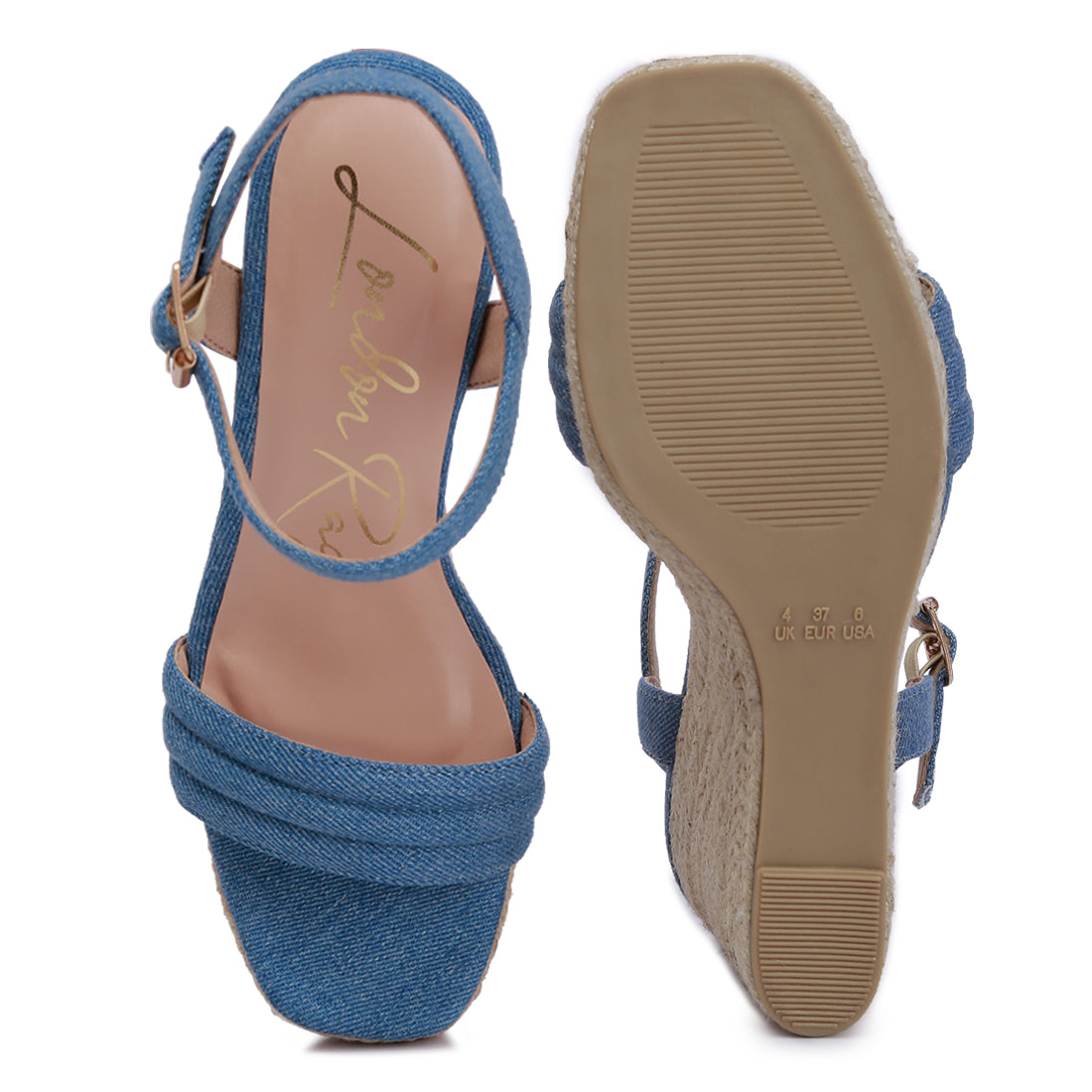 espadrilles high wedge sandals#color_blue