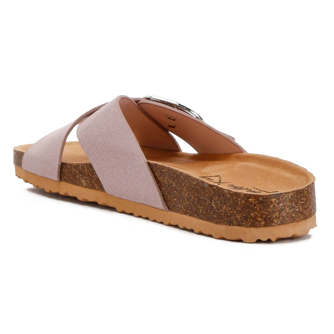 buckle slip on sandals#color_taupe