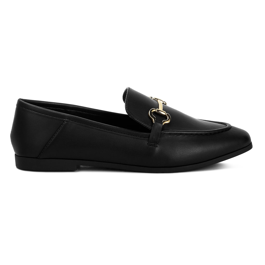 horsebit embellished loafers#color_black
