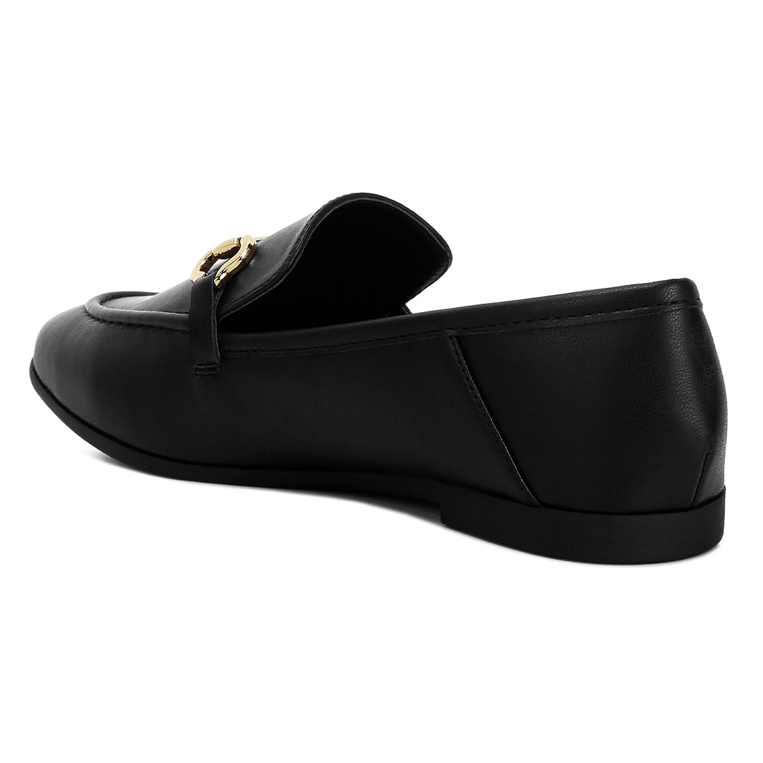 horsebit embellished loafers#color_black