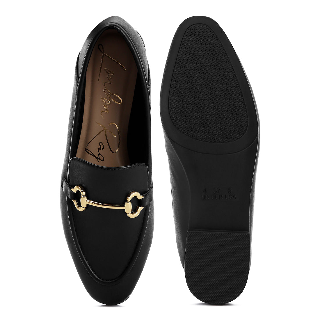 horsebit embellished loafers#color_black