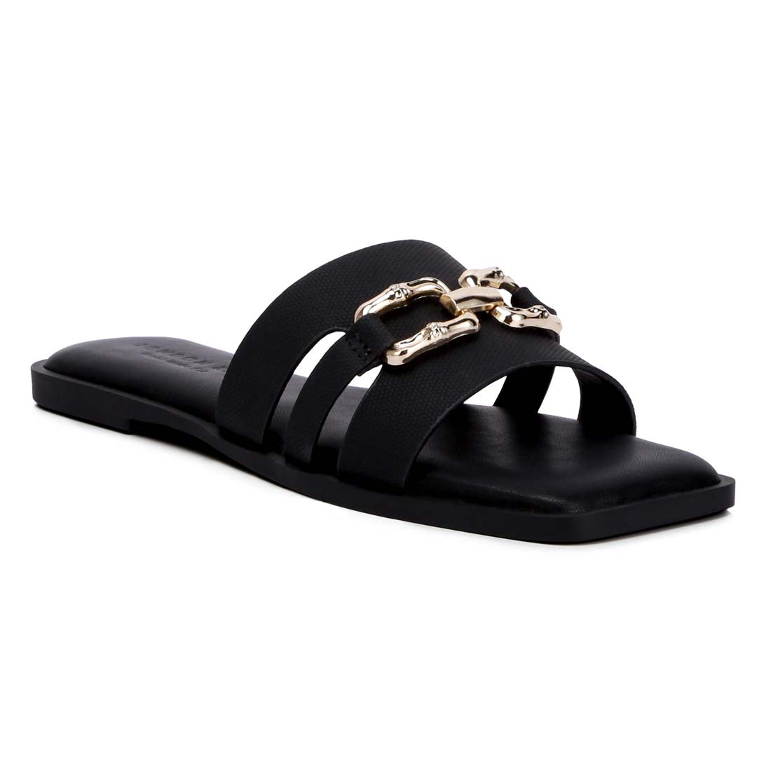 horsebit embellished flats#color_black