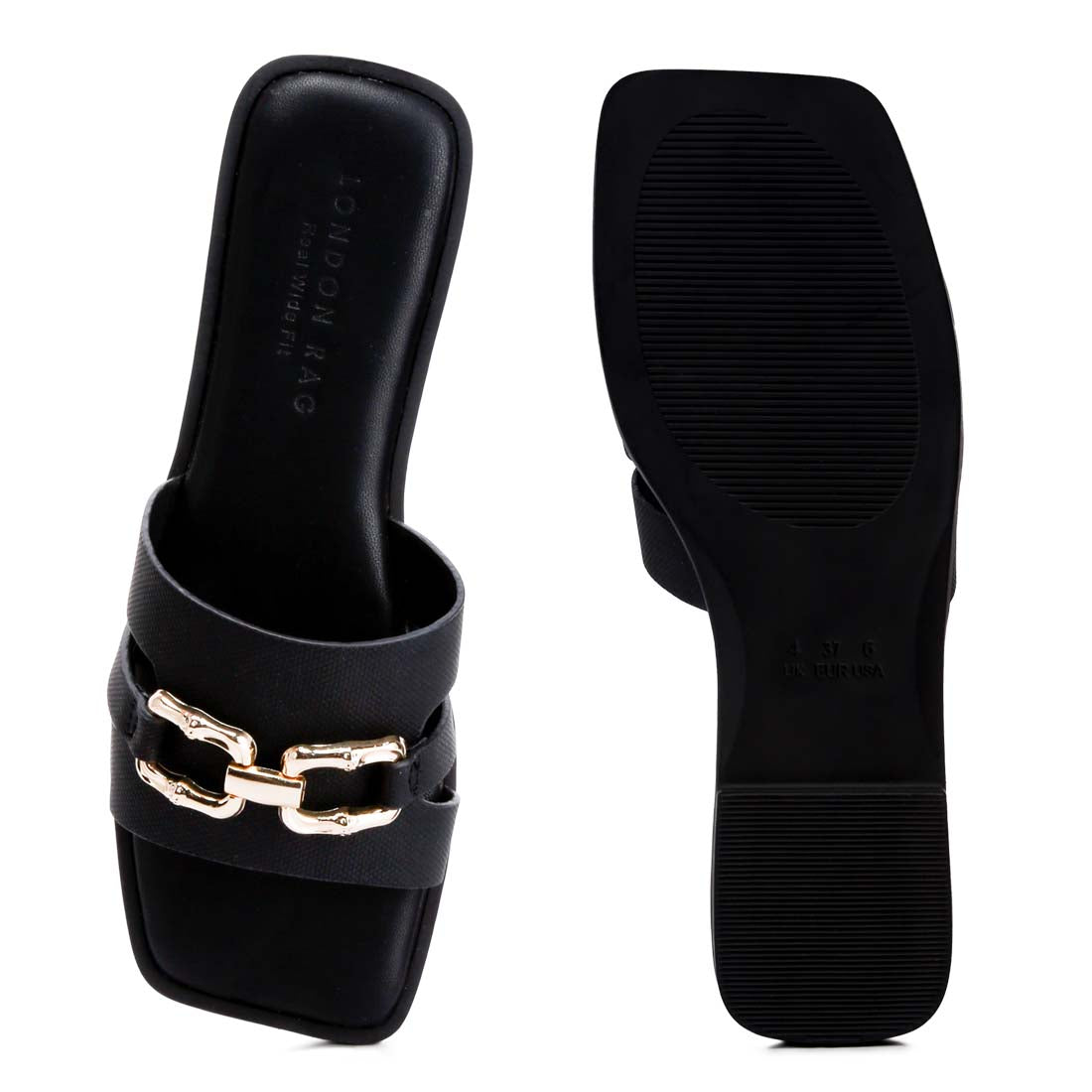 horsebit embellished flats#color_black