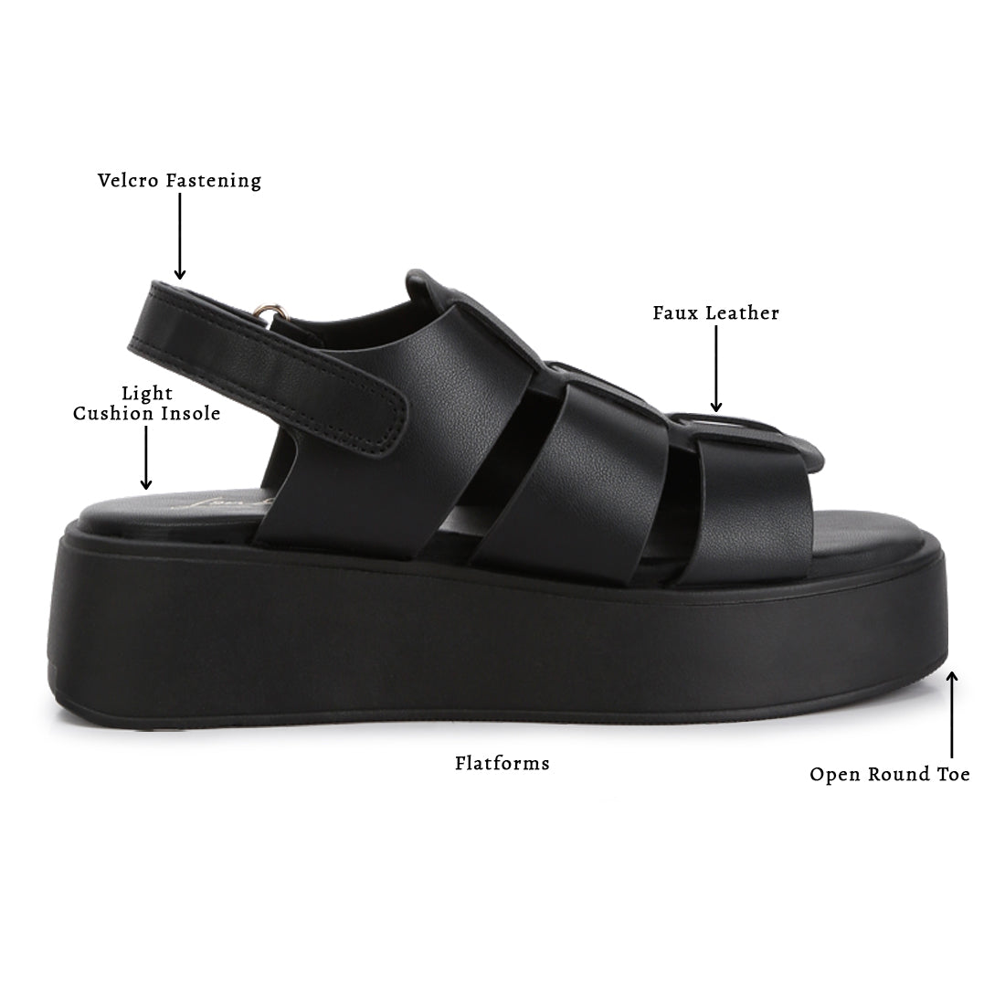 velcro gladiator sandals#color_black