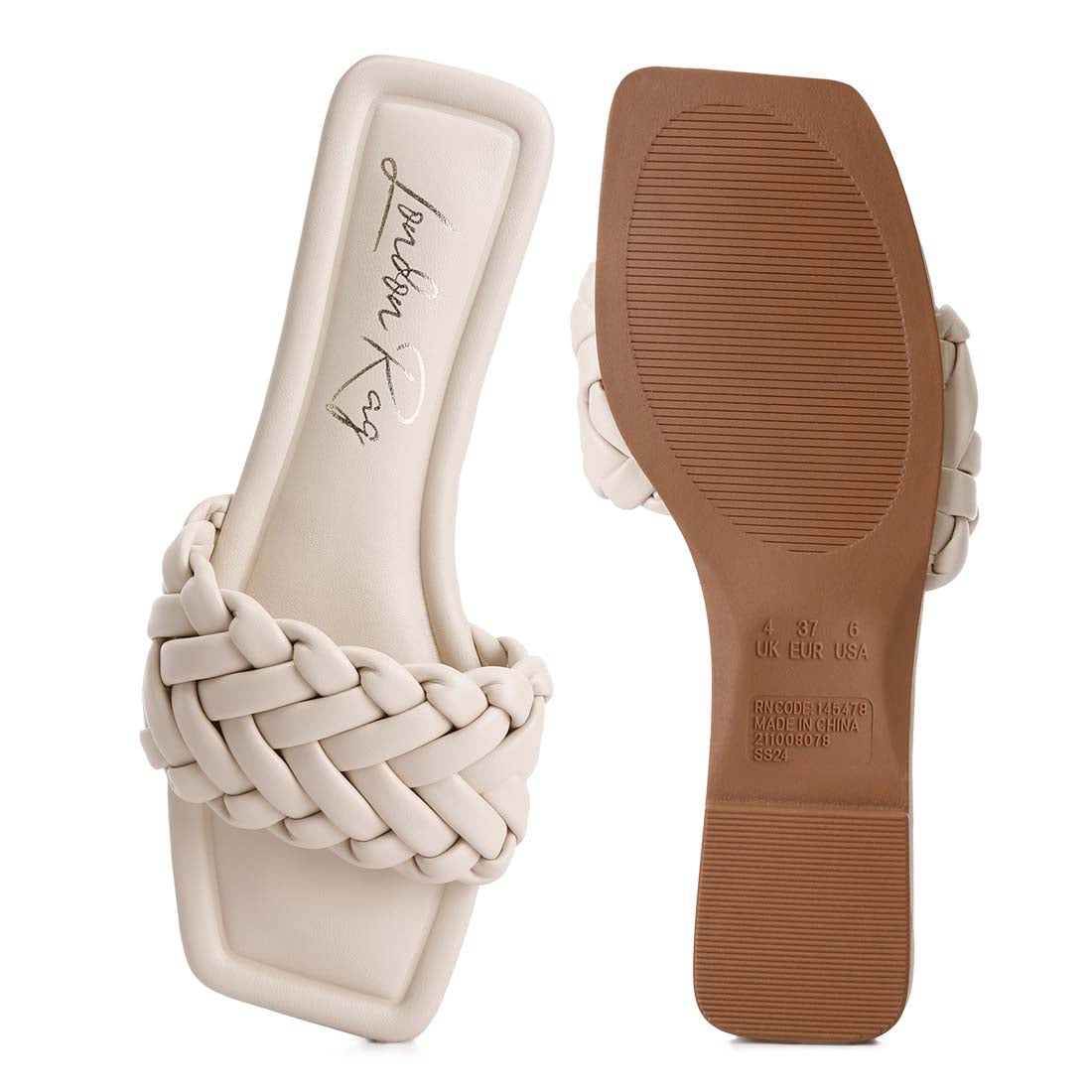 braided strap flat slip ons#color_beige