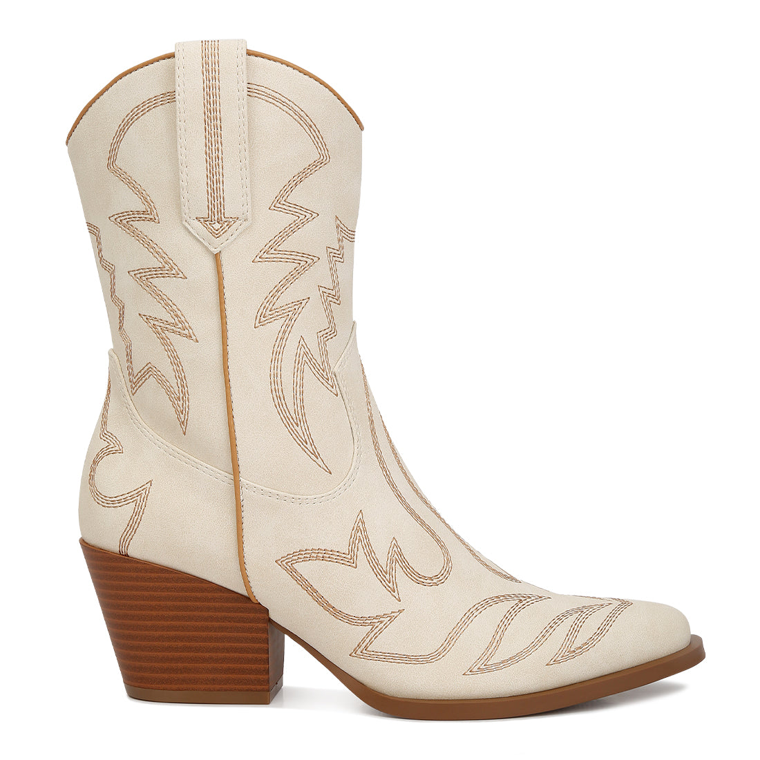 Faux Leather Patchwork Detail Boots