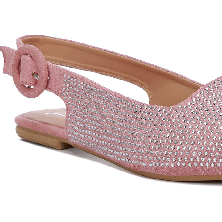 rhinestones embellished mules#color_pink