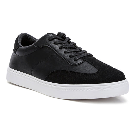 panelling detailed lace-up sneakers#color_black