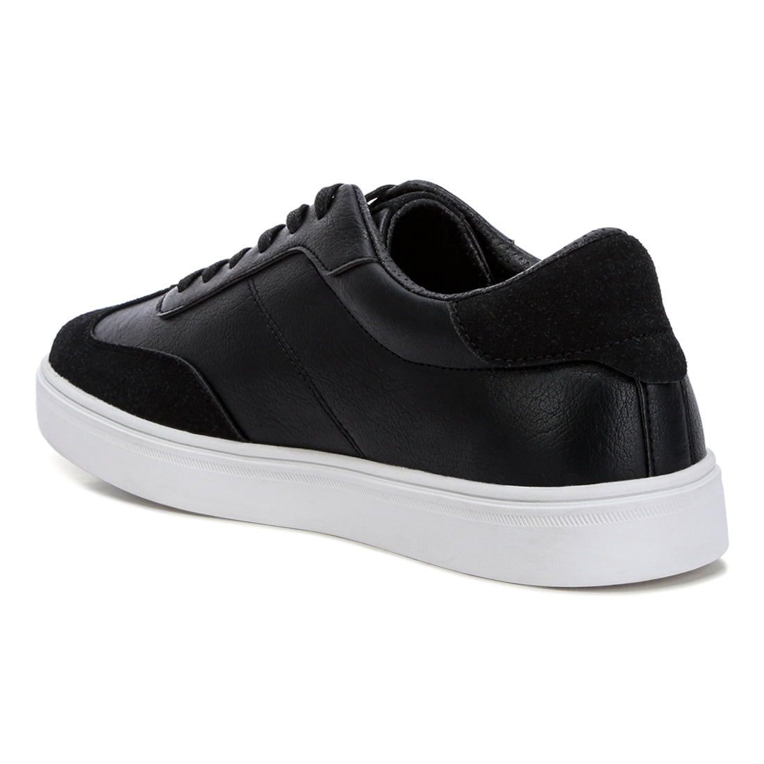 panelling detailed lace-up sneakers#color_black