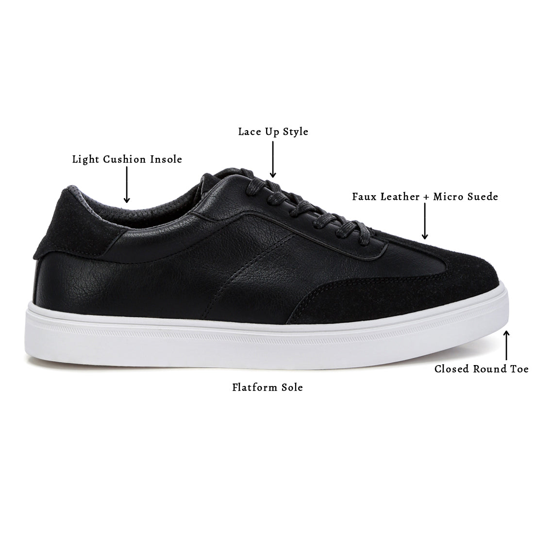 panelling detailed lace-up sneakers#color_black