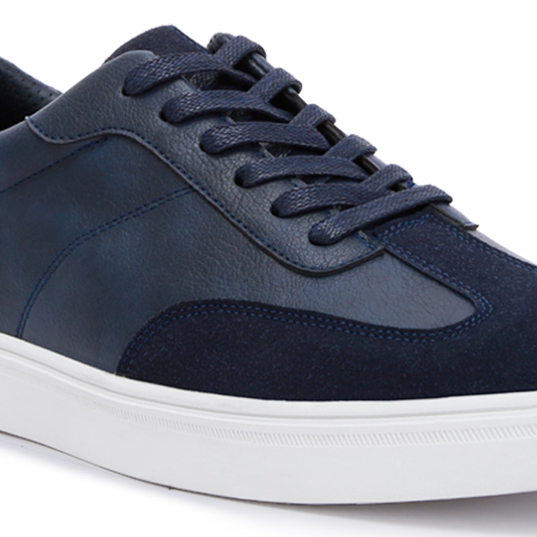 panelling detailed lace-up sneakers#color_navy