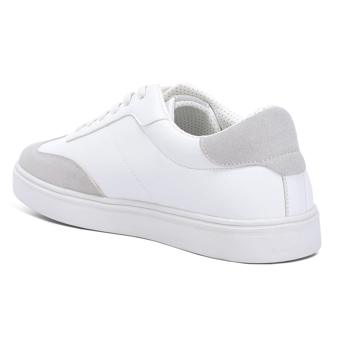 panelling detailed lace-up sneakers#color_white