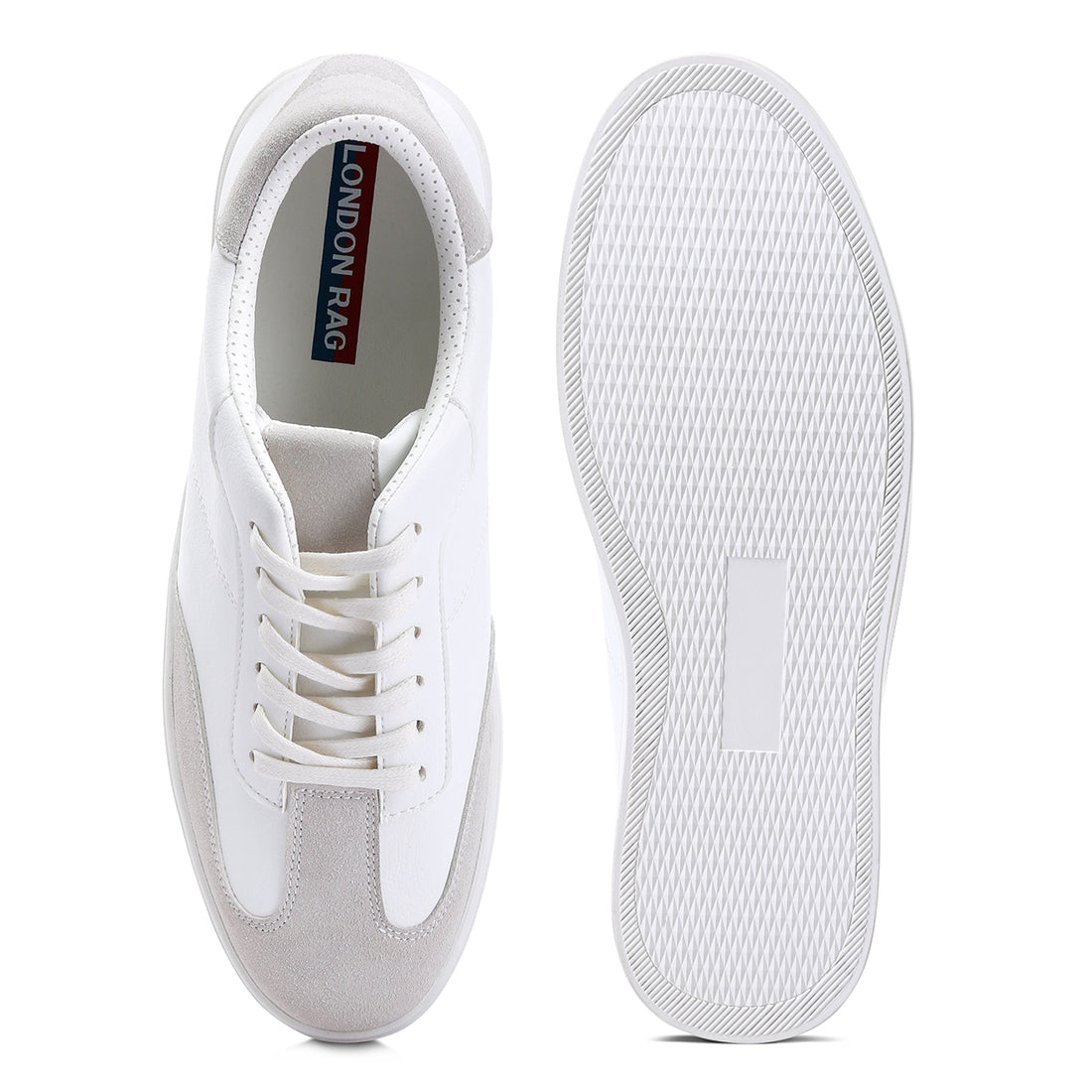 panelling detailed lace-up sneakers#color_white