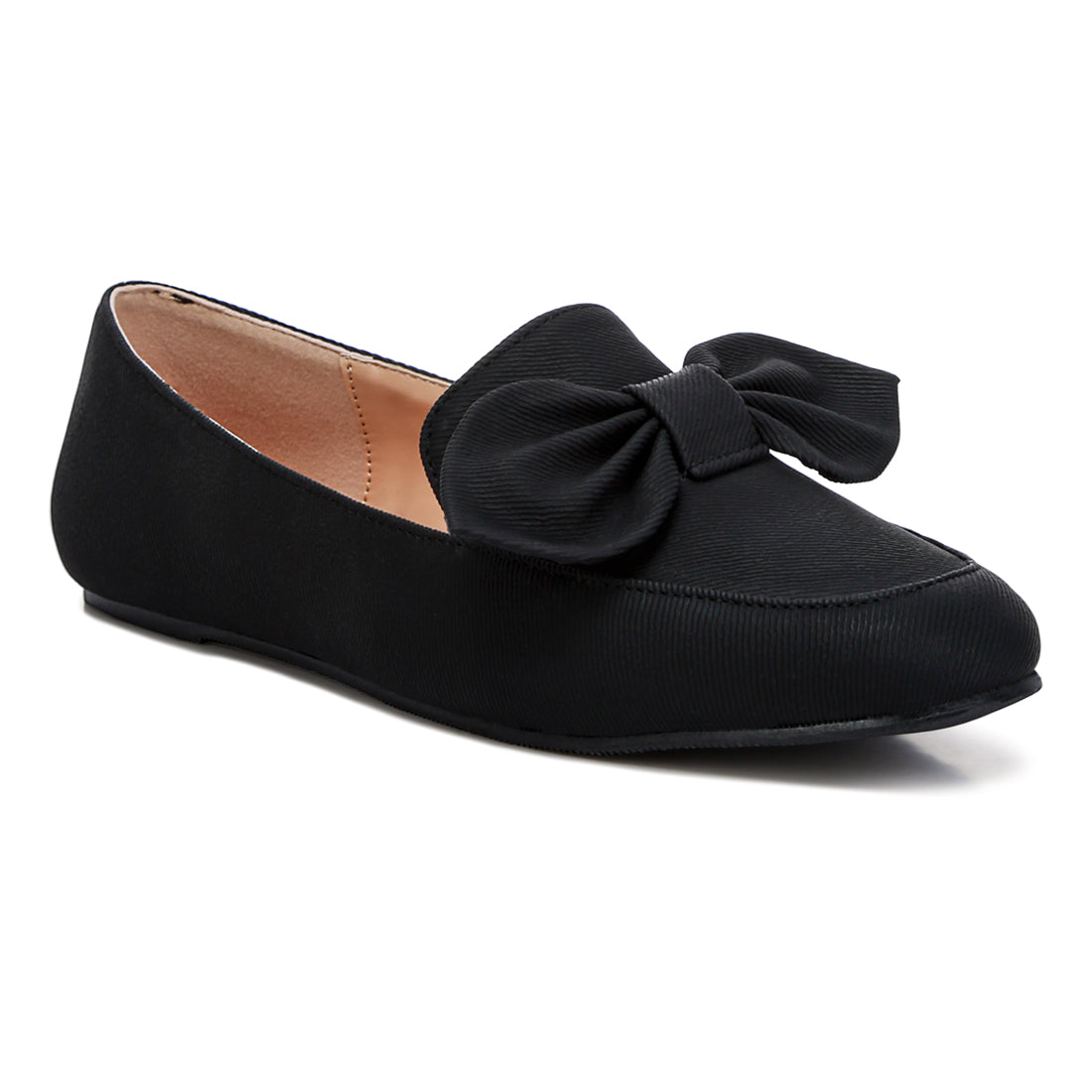 bow embellished loafers#color_black